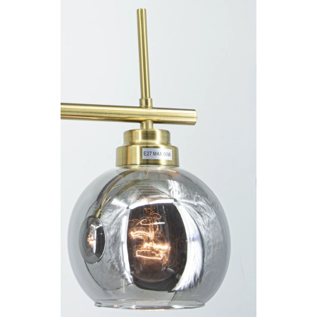 Lampa wisząca złota 3-punktowa z dymionymi kloszami 8249/3 z serii ZEFIR - Lampy Elem